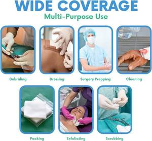 lot 21 image: 1 Case (1200 each) NEW MediChoice GZ4004 4 x 4 12-Ply 100% Cotton Hypoallergenic Gauze Sponges