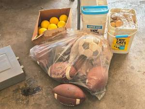 lot 834 image: Assorted Sports Balls - Football, Baseball, Soccer