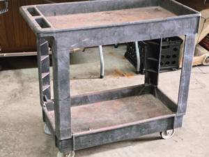 lot 844 image: Plastic Utility Cart 34 x 17 12 x 32 2-tier