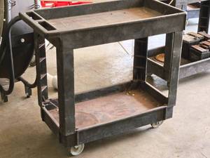 lot 849 image: Plastic Utility Cart 34 x 17 12 x 32 2-tier