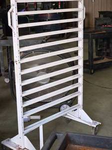 lot 858 image: Rolling Parts Organizer Rack (no bins)