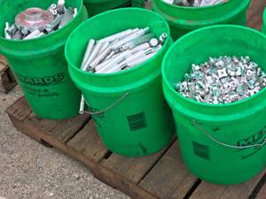 lot 692 image: Lot of (3 5-Gallon Pails) Assorted Aluminum Parts