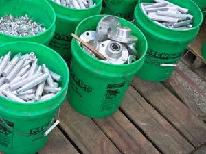 lot 693 image: Lot of (3 5-Gallon Pails) Assorted Aluminum Parts