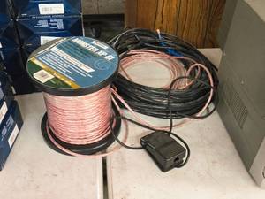 lot 928 image: Foot Switch  Partial Spool of Monster Cable Speaker Wire XP-CL  Cable