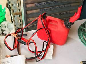 lot 966 image: 6 Jumper Cables  1-Gallon Gas Can