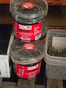 lot 1000 image: Lot of (3 Pails) Senco Dura Spin Collated Drywall Screws - #8x2-12, #7x2, #6x1-58