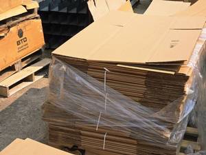 lot 730 image: Lot of (1 Pallet  45) Cardboard Box Flats 19 x 32 x 14