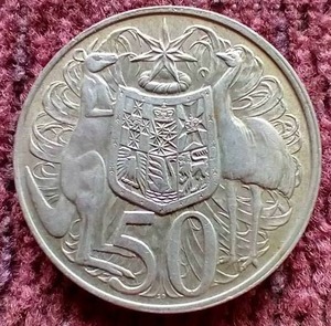 lot 1 image: 1966 Australia Silver 50 Cent Coin
