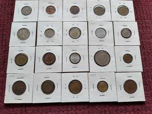 lot 5 image: (20) Vintage Foreign Coins in Flips