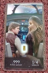 lot 12 image: 14 Grain .999 Gold in Star Wars Card