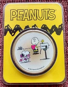 lot 20 image: Beautiful 2020 Peanuts 1 Oz. Silver Round
