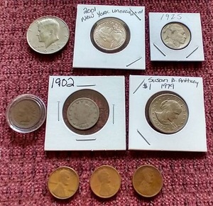 lot 24 image: Small Mixed U.S. Coin Lot - Early Wheats, Etc