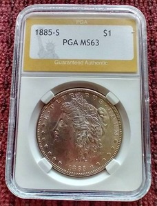 lot 26 image: 1885-S Morgan Dollar - PGA MS63 - Good Date