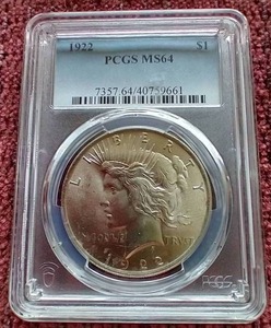 lot 31 image: Beautiful 1922 Peace Dollar - PCGS MS64