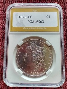 lot 35 image: 1878-CC Morgan Dollar - PGA MS63 - WOW