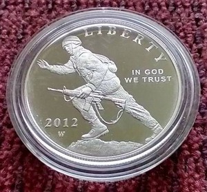 lot 57 image: 2012-W Infantry Commemorative Silver Dollar