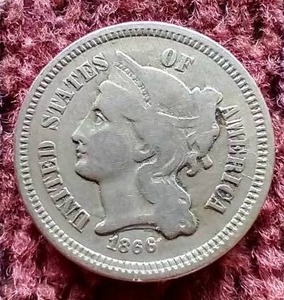lot 78 image: 1866 3-Cent Nickel