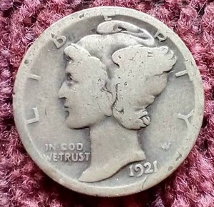 lot 83 image: 1921 Mercury Dime - Key Coin