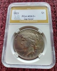 1921 Peace Dollar - PGA MS63+ Wow!