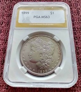 lot 98 image: Tough Date 1899 Morgan Dollar - PGA MS63