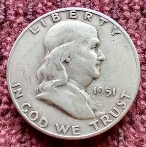 lot 103 image: 1951-S Franklin Half Dollar