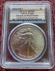 lot 109 image: 2012-W 1 Oz Silver Eagle - PCGS MS69