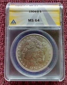 lot 117 image: 1904-O Morgan Dollar - ANACS MS64