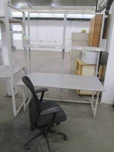 lot 102 image: Commercial desk or shelf with a chair