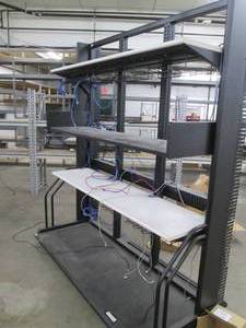 lot 112 image: Commercial shelf with a solid metal base