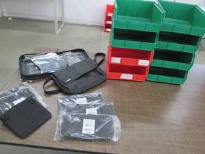 lot 121 image: Lot of Red Akro-Bins And Green U-li...