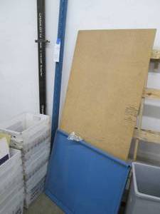 lot 138 image: Disassembled shelving unit, includes shelves and hardware