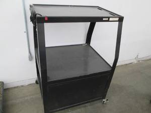 lot 203 image: All metal audio visual cart on whee...