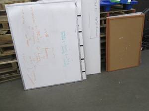 lot 208 image: 3 large and 2 small whiteboards and...