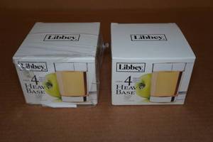 lot 160 image: 2 Libbey 4-Packs Heavy Base 5.5oz Glasses