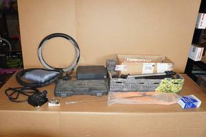 lot 219 image: Assorted Hardware - Socket Set, Lock, Drill Bit, Power Strip
