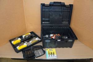 lot 16 image: Black & Decker Cordless Drill with Accessories and Screws