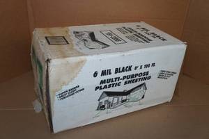 lot 32 image: Multi-Purpose 6-Mil Black Plastic Sheeting - 8x100