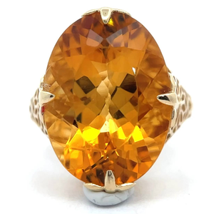 lot 26 image: Nashville Estate 12.29 Carat Citrine Honeycomb Estate Ring in Yellow Gold $1,999 Retail VIDEO