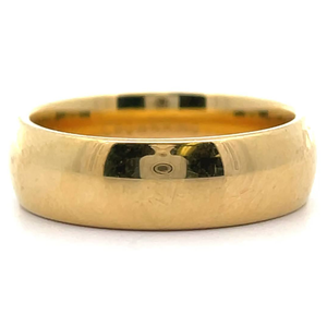lot 35 image: Designer CrownRing Brand Comfort Fit 6mm Ring in 18k Yellow Gold 7.9 Grams VIDEO
