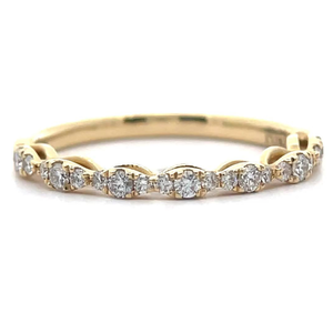 lot 47 image: 0.40 Carat Natural Diamond Slim Stacking Ring in 14k Yellow Gold $1050 Retail VIDEO