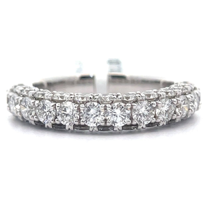 lot 8 image: 2 Carat Diamond Three-Row Ring in 18k White Gold $7,750 Sales Tag Attached VIDEO