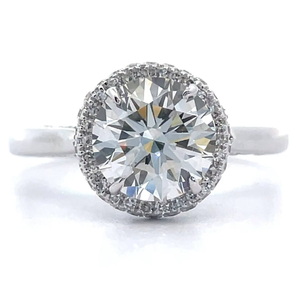 lot 20 image: NEW 2.30 Carat Diamond Cathedral Fancy Gallery Ring in 14k White Gold $2,880 Retail VIDEO