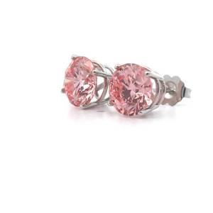 Beautiful 5 Carat Fancy Pink Diamond Solitaire Stud Earrings in 14k White Gold; $6,995 Retail *VIDEO*