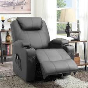 LACOO Gray Leather Power Lift Standard (No Motion) Recliner with Power Lift Customer Returns See Pictures