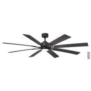 Home Decorators Collection Intervale 72 in. Indoor/Outdoor Matte Black Windmill Ceiling Fan with Adjustable White LED with Remote Included   Customer Returns See Pictures