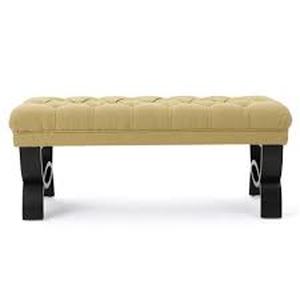 lot 92 image: Noble House Scarlett Light Green Fabric Ottoman Bench   Customer Returns See Pictures