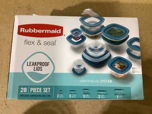 lot 374 image: 27PCS Rubbermaid Flex and Seal with Leak Proof Lids Food Storage Containers