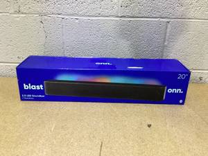 lot 432 image: onn Bluetooth 2.0 Channel Soundbar with Multi-Color LED Lighting, 20, Black