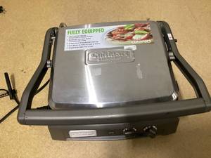 lot 469 image: Cuisinart Deluxe Electric Griddler, Stainless Steel
