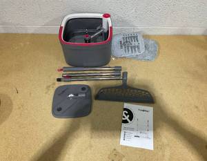 lot 378 image: True & Tidy True Clean Mop & Bucket System with Silicone Floor Sweeper Deluxe Set